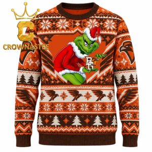 Bowling Green Falcons Grinch Stolen Logo Christmas Ugly Sweater