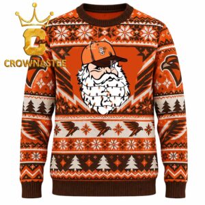 Bowling Green Falcons Santa Claus Face Christmas Ugly Sweater