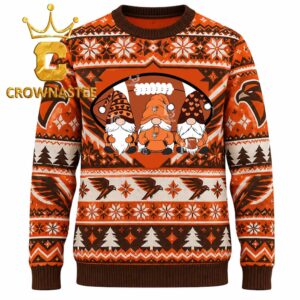 Bowling Green Falcons Three Gnome Football Christmas Ugly Sweater