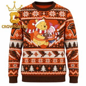 Bowling Green Falcons Winnie The Pooh And Piglet Football Christmas Ugly Sweater