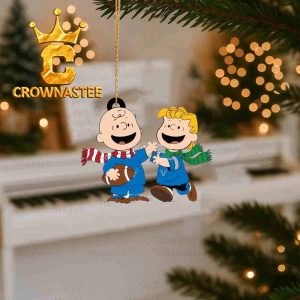 Buffalo Bulls Charlie Brown & Linus Football Christmas Tree Decor Ornament