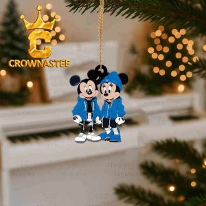 Buffalo Bulls Mickey Minnie Mouse Rugby Christmas Tree Decor Ornament