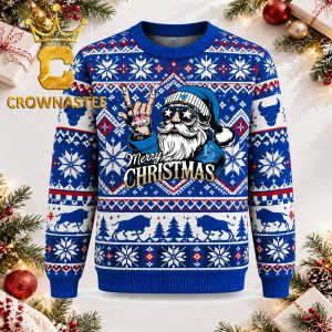 Buffalo Bulls Rock Santa Claus Football Christmas Ugly Sweater