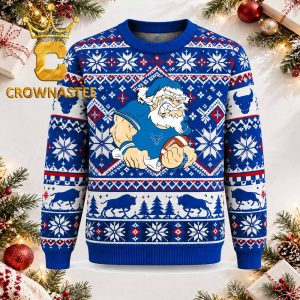 Buffalo Bulls Santa Claus Angry Christmas Ugly Sweater