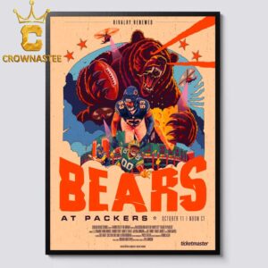 CHICAGO BEARS vs GREEN BAY PACKERS Lambeau Field Green Bay WI October 11th 2026 Home Decor Poster Canvas