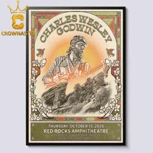 Charles Wesley Godwin Red Rocks Amphitheatre 2026 Tour October 15th Home Decor Poster Canvas