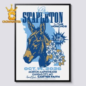 Chris Stapleton Feat The Honchos Two Nights Only Kansas City October 14th 2026 Home Decor Poster Canvas
