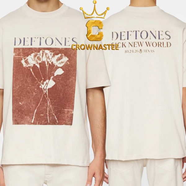 Deftones Sick New World 2026 Fort Worth TX October 24th Two Sided T-Shirt