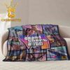Louis Vuitton Big Logo Monogram Blue Pattern Fleece Woven Blanket Tapestry
