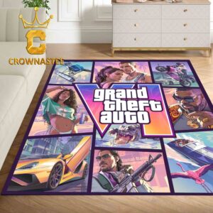GTA VI 6 Grand Theft Auto Cover Art Home Decor Rug Carpet