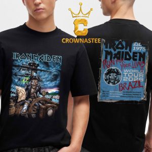 Iron Maiden Brazil 2026 Tour Sao Paulo Nubank Parque Curitiba Arena Da Baixada October 25th 27th 28th Two Sided T-Shirt