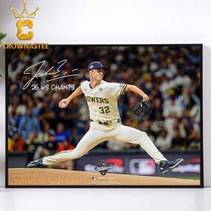 Jacob Misiorowski Milwaukee Brewers Autographed 2026 World Series Champions Signed Home Decor Poster Canvas