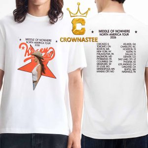 Kacey Musgraves 2026 North America Tour Dates Midddle Of Nowhere Two Sided T-Shirt