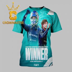 Kimi Antonelli 2026 Winner USGP Mercedes-AMG PETRONAS F1 Team All Over Print T-Shirt