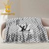 Louis Vuitton Big Logo Pink Monogram Pattern Fleece Woven Blanket Tapestry