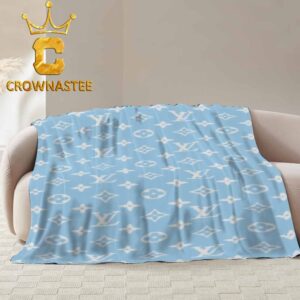 Louis Vuitton Blue Monogram Luxury Pattern Fleece Woven Blanket Tapestry