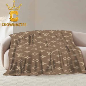 Louis Vuitton Monogram Luxury Pattern Brown Fleece Woven Blanket Tapestry