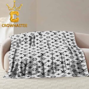 Louis Vuitton Monogram Luxury Pattern White Hooded Fleece Woven Blanket Tapestry
