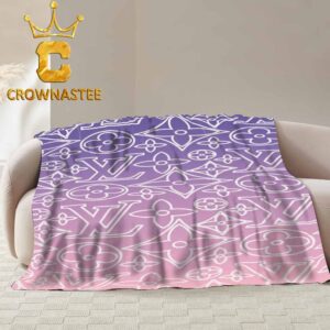 Louis Vuitton Monogram Luxury Pink Purple Pattern Fleece Woven Blanket Tapestry