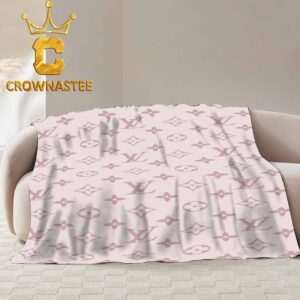 Louis Vuitton Pink Monogram Luxury Pattern Fleece Woven Blanket Tapestry