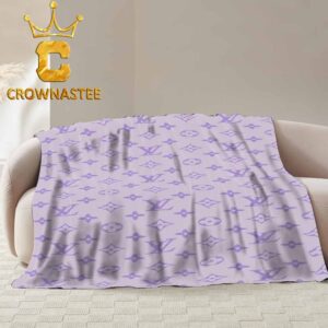 Louis Vuitton Purple Monogram Luxury Pattern Fleece Woven Blanket Tapestry
