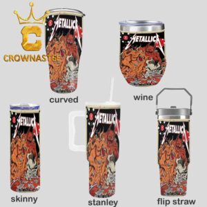 Metallica Sphere Las Vegas 2026 Tour October 8th Life Burns Faster Wine Stanley Flip Straw Cup Tumbler