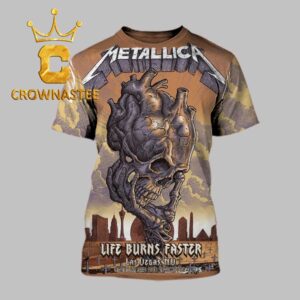Metallica Life Burns Faster Las Vegas NV October 8th and 10th 2026 All Over Print T-Shirt