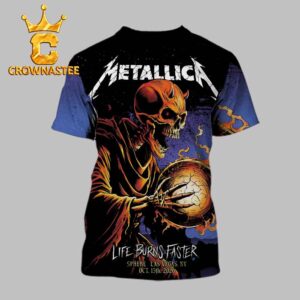 Metallica Life Burns Faster Sphere Las Vegas NV Oct 15th 2026 All Over Print T-Shirt