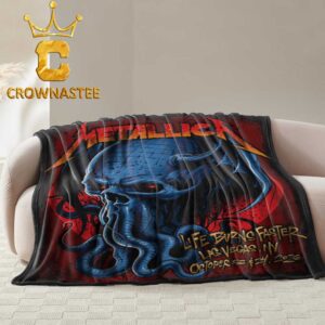 Metallica Sphere Las Vegas 2026 Tour Life Burns Faster October 22nd 24th Hooded Fleece Woven Blanket Tapestry
