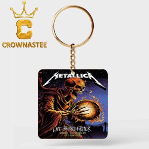 Metallica Sphere Las Vegas 2026 Tour October 15th Life Burns Faster Acrylic Wood Keychain
