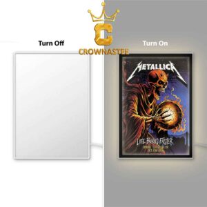 Metallica Sphere Las Vegas 2026 Tour October 15th Life Burns Faster Poster Mirror Night Light