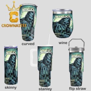 Metallica Sphere Las Vegas NV 2026 Tour Life Burns Faster October 15th 17th Wine Stanley Flip Straw Cup Tumbler