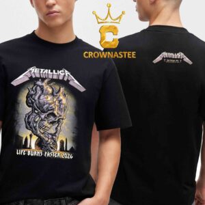 Metallica Sphere Las Vegas Week 2 October 8th 10th Life Burns Faster Skull Two Sided T-Shirt