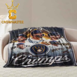 Milwaukee Brewers 2026 MLB National League Champions Hooded Fleece Woven Blanket Tapestry