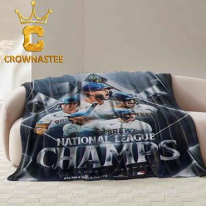 Milwaukee Brewers 2026 National League Champions Hooded Fleece Woven Blanket Tapestry