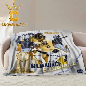 Milwaukee Brewers MLB World Series Champions 2026 Hooded Fleece Woven Blanket Tapestry