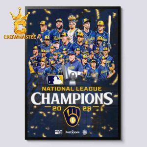 Milwaukee Brewers National League Champions 2026 Home Decor Poster Canvas