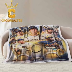 Milwaukee Brewers World Series Champions 2026 MLB Hooded Fleece Woven Blanket Tapestry