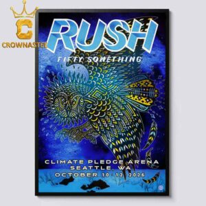 Rush Climate Pledge Arena 2026 Tour Seattle WA October 10th 12th Home Decor Poster Canvas