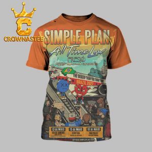 Simple Plan All Time Low The Bigger Than You Think! Tour Brazil 2027 All Over Print T-Shirt