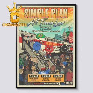 Simple Plan All Time Low The Bigger Than You Think! Tour Brazil 2027 Home Decor Poster Canvas