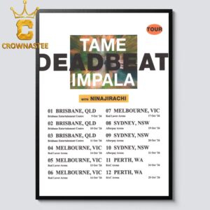 Tame Impala Dead Beat With Ninajirachi 2026 Tour Home Decor Poster Canvas