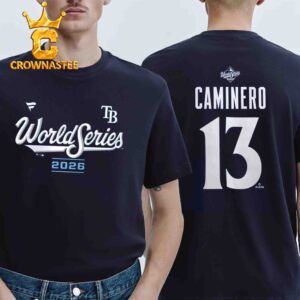 Tampa Bay Rays Junior Caminero Fanatics 2026 World Series Name & Number Two Sided T-Shirt
