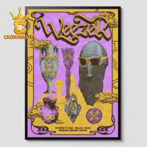 Weezer October 17th 2026 Dallas Texas American Airlines Center Home Decor Poster Canvas