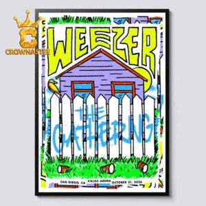 Weezer The Gathering San Diego CA Vịeas Arena October 21th 2026 Home Decor Poster Canvas