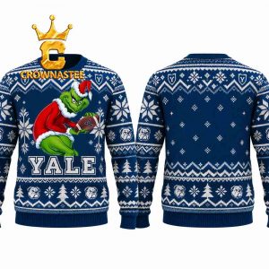Yale Bulldogs Grinch Stolen Football Logo Christmas Ugly Sweater