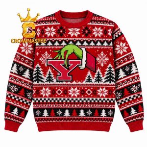 Youngstown State Penguins Grinch Hand Stolen Logo Christmas Ugly Sweater