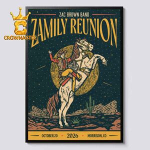 Zac Brown Band Zamily Reunion October 20th 2026 Morrison CO Home Decor Poster Canvas